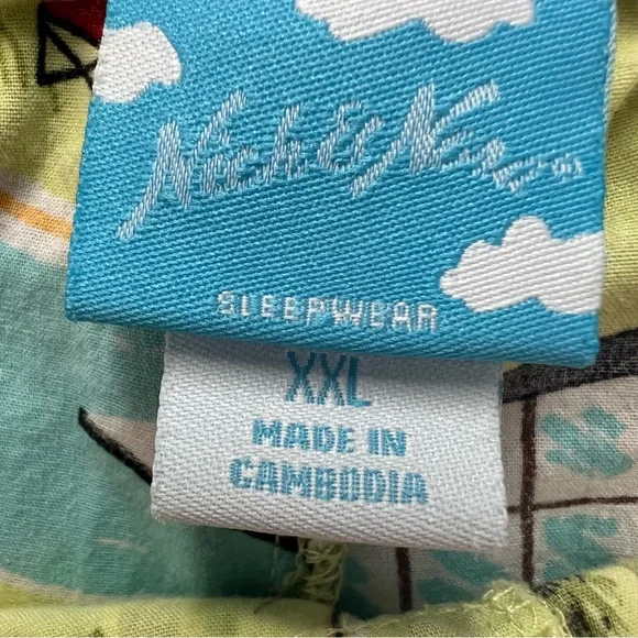 Nick & Nora Cropped Flamingo Print Wide Leg Pajama Pants Size XXL - Picture 2 of 7